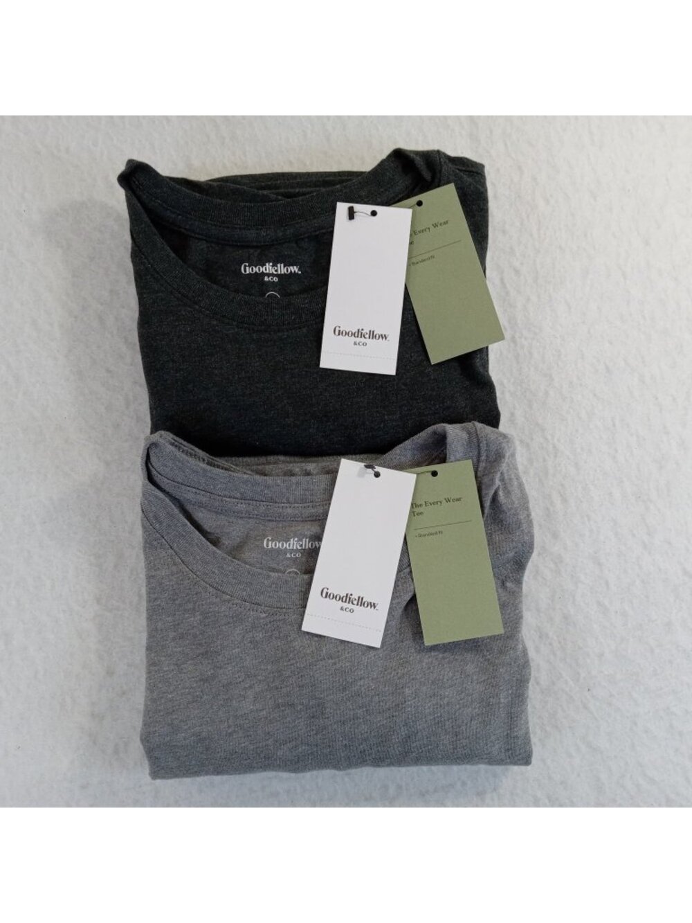 2 Goodfellow & Co Men's The Every Wear Tee T-Shirts Dark Gray Light Gray Large